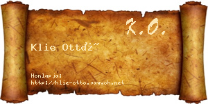 Klie Ottó névjegykártya